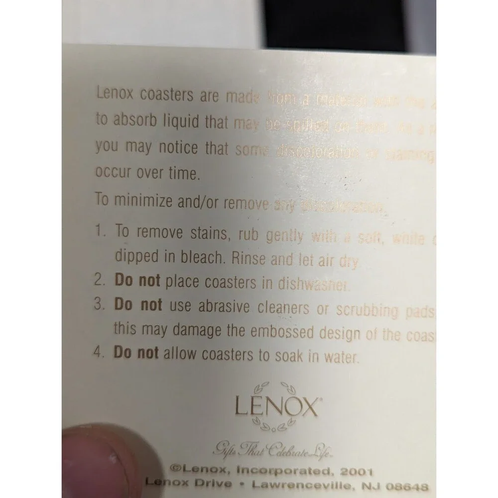 Rare 4 LENOX  FORUM COLLECTION CERAMIC COASTERS